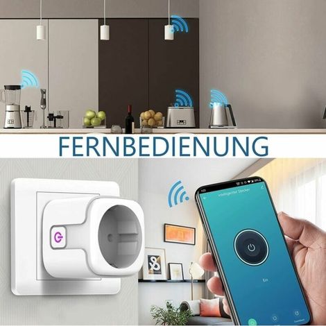 Presa intelligente WiFi, confezione da 2 prese intelligenti compatibili con Alexa, Google Home e Smart Life, prese WiFi programmabili con telecomando, controllo vocale e funzione timer. (1/4)
