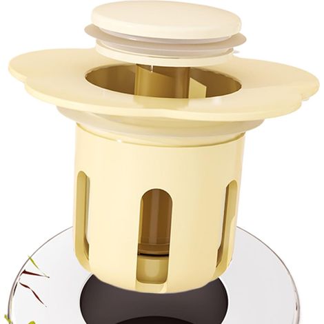 Bouchon d'évier de cuisine , escamotable , obturateur bonde anti-obstruction , récupérateur cheveux (1/5)