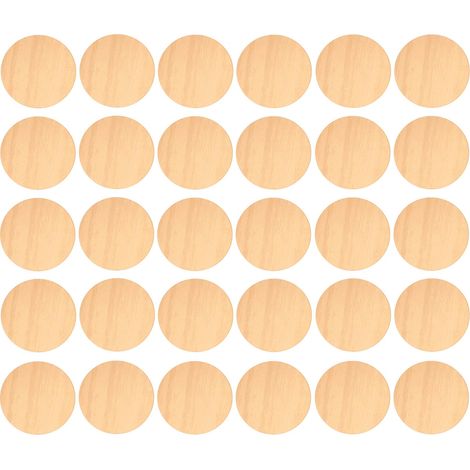 30x Cache vis adhésif autocollant diamètre 20mm bouchon trou meuble table chaise maison, bois érable clair