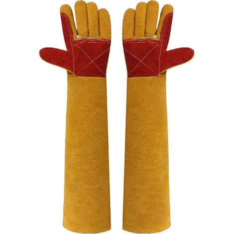 Animal gants morsure résistant pour animal de compagnie chat chien oiseau serpent multi-usage griffe résistant en cuir 23.6 (1/5)