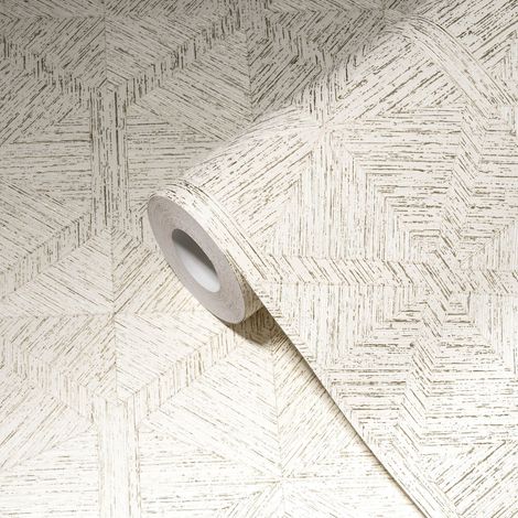 Papier peint Géométrique Argenté My Home My Spa A.S. Création (1/5)