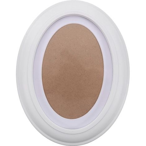 Cadre photo ovale classique en bois de 7 pouces, décoration murale - Clous sans tête et clous en S inclus (blanc)-22.00X17.00X2.20CM-White (1/4)
