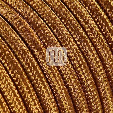 Cable eléctrico revestido en tela de color, fabricado en Italia, 2 x 0, 75, color: bronce Whiskey (1/3)