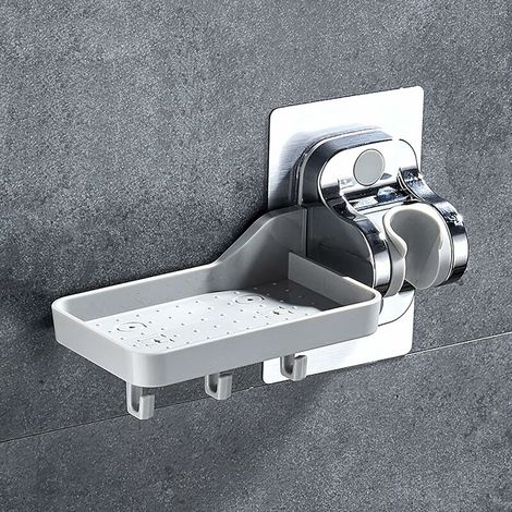 Support de douche à main Support de pommeau de douche sans perçage Support de douche à main adhésif fort Angle réglable (multifonctionnel) (1/5)
