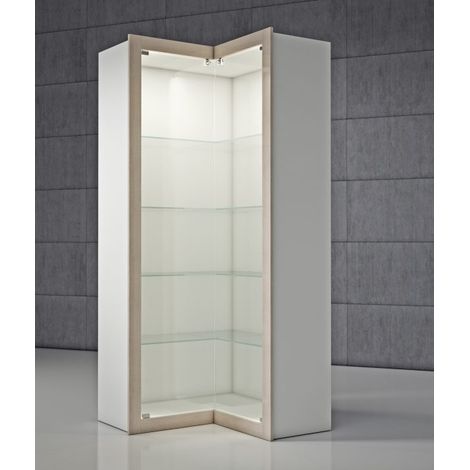 Vetrina angolare in cristalli temperati 100 x 40 x 210 cm QF/A (1/2)