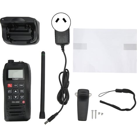 Talkies-walkies marins 6W/1W VHF portatifs flottants avec chargeur AC100-240V, prise AU, émetteur-récepteur étanche (1/5)