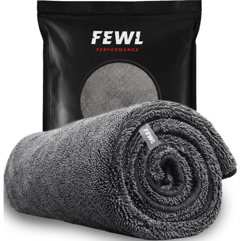 Toalla para coche de microfibra de 800 g/m² - Ultra absorbente XL 90x70 cm - Seca sin dejar marcas ni arañazos - Paño de limpieza premium para coches (1/5)
