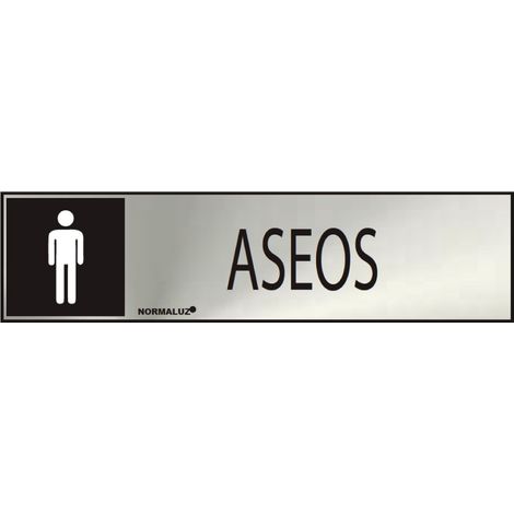 Cartello informativo "Servizi igienici" uomo (adesivo in acciaio inox 0,8 mm) 5x20cm