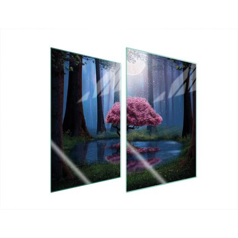 Plaque de protection en verre pour cuisine 2x35x52 bois (1/5)