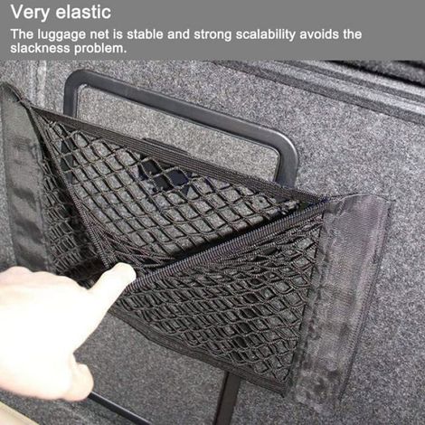 Filet de rangement pour coffre de voiture, idéal pour ranger bouteilles, objets divers, etc., et applicable aux voitures et (1/4)