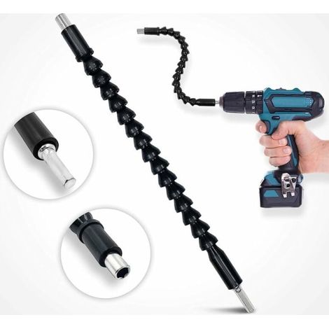 Perceuse électrique universelle avec arbre flexible, connecteur d'axe, tournevis électrique rotatif 360° magnétique - Outil polyvalent pour perçage et vissage (1/4)