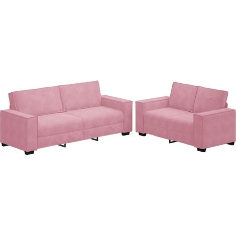 Maison Exclusive - Set di Divani 2 pz con Cuscini rosa in Velluto