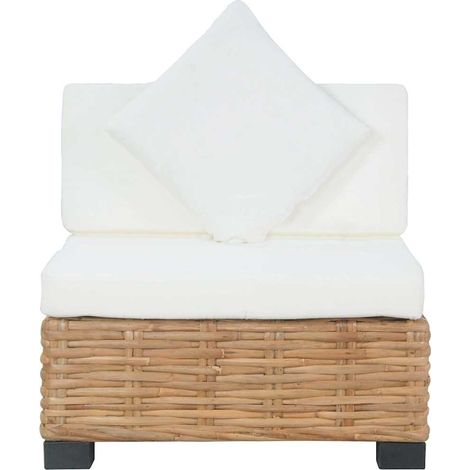 Maison Exclusive - Sofa ohne Armlehnen mit Kissen Natürliches Rat (1/5)