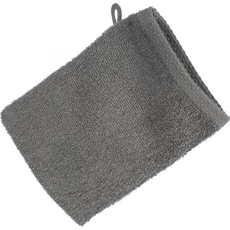 EUROFIRANY Waschhandschuh aus glatter Baumwolle, 16 x 21 cm, Dunkelgrau (1/2)