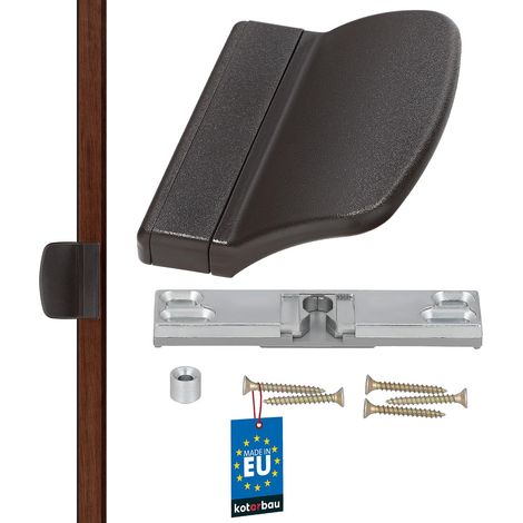 KOTARBAU Loqueteau de porte de balcon pratique - 6. couleurs différentes - Sûre pour fumer et terrasses - Poignée universelle (marron foncé)
