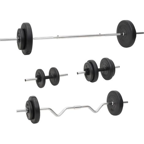 Langhantel und Kurzhantel mit Gewichten 60 kg vidaXL
