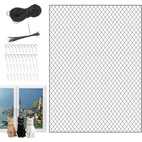 Generisch Filet de protection anti chute pour chat de balcon Brise vue pour jardin, appartement, fenêtre, terrasse, extérieur (1/5)