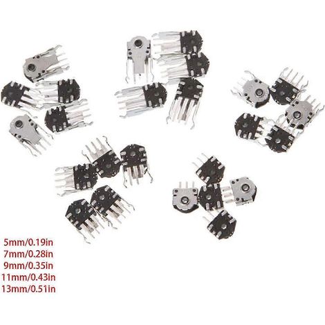 25 piezas, 5 tipos de kit de codificador de ratón, interruptores de codificador de rueda, piezas de reparación, rueda decodificadora negra