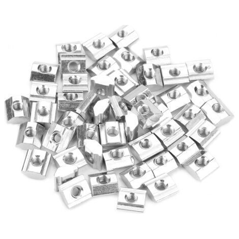 50 écrous à rainure en T coulissants en acier au carbone pour profilés aluminium série 20, M3105 (1/5)