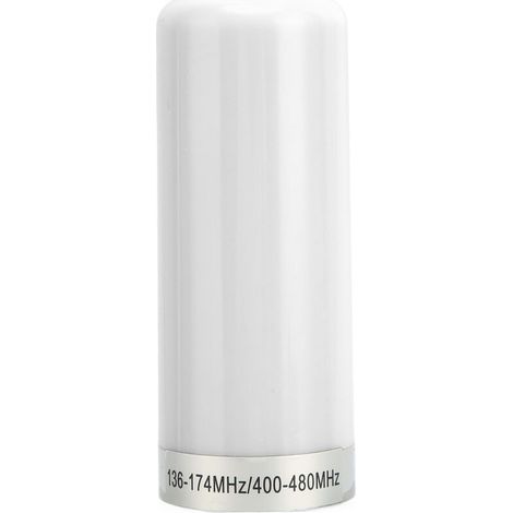 Antena corta de doble banda para walkie-talkie de coche VHF UHF 136-174 MHz 400-470 MHz para vehículos - Blanca -Crezuo