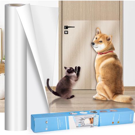 Protection Canape Chat Anti Griffe, 43 x 800cm Anti Griffe Sticker Transparent Autocollant de Protection, Protege Canape Griffe Chat, Protection Porte Anti Chien Griffe, pour Meubles, Porte, Mur (1/5)