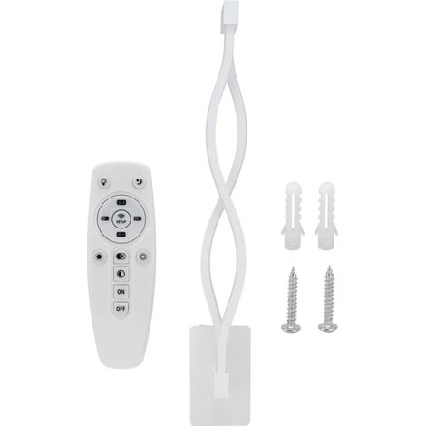Wellenförmige LED-Wandleuchte, drei Farben, Fernbedienung, Nachttischlampe, Innendekoration, AC 170/245V (21W Weiß)