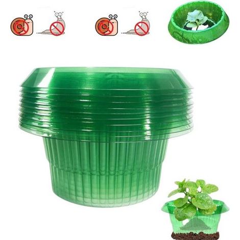 Lotto di 10 protezioni anti-lumache per il giardino, tubo di protezione trasparente per le piante e il giardino (1/5)