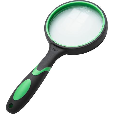 Loupe Loupe à Main 75 mm en Verre véritable, Miroir grossissant incassable (1/5)