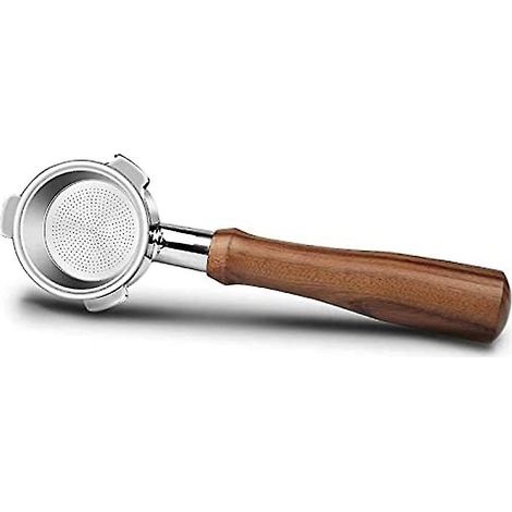 Porte-filtre sans fond 51 mm pour machine à café EC680/EC685, filtre 51 mm, poignée en bois à trois oreilles (1/4)