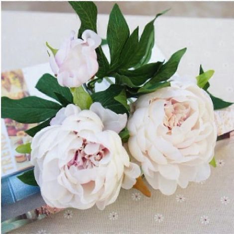 Pivoine artificielle européenne blanche lavandeviolet, blanc (1/5)