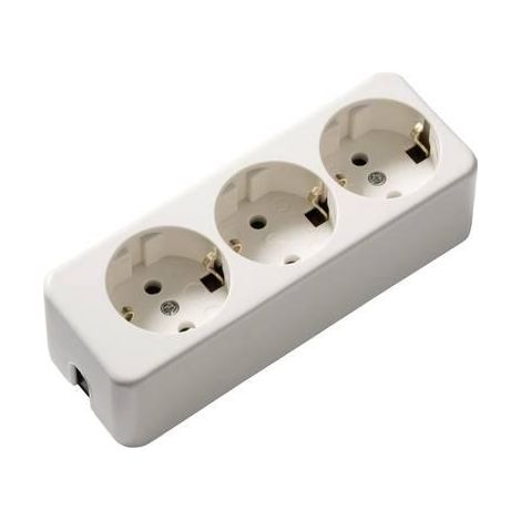 Multipresa Kaiser 638ws 3 prese bianco crema 16 ampere