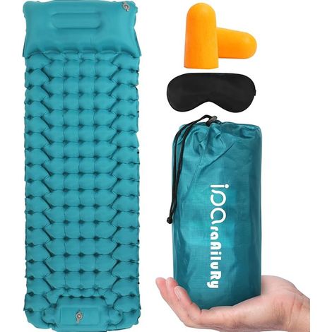 Inflatable Single Mattress Camping Beach Mattress Blue (1/5)