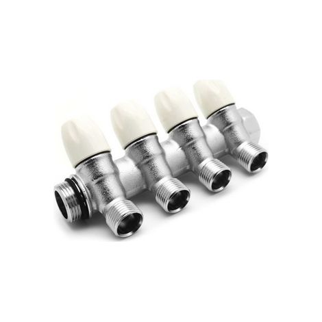 COLLETTORE LINEARE CON RUBINETTI D'ARRESTO 4 DERIVAZIONI- 3/4 x 1/2- TIEMM- pezzi 1