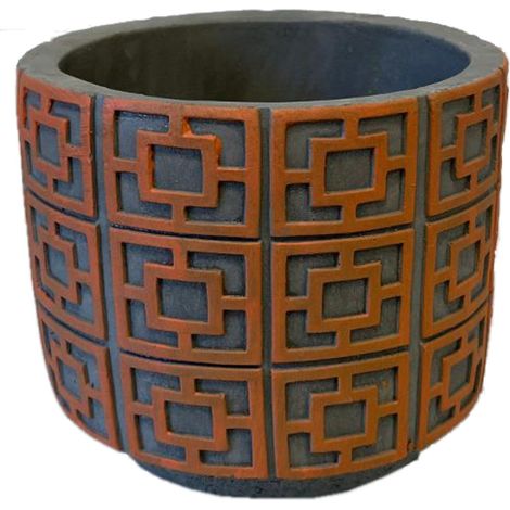 Cache pot en ciment - Orange (1/2)