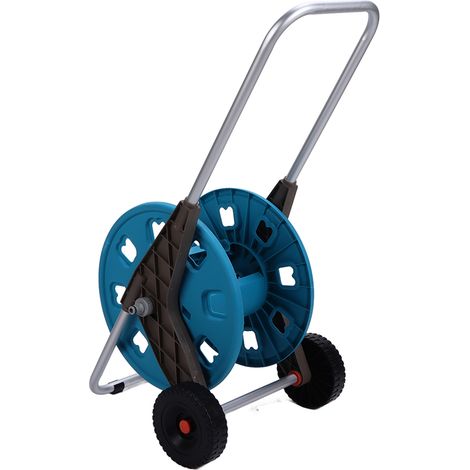 Chariot de Rangement pour Tuyau d'Arrosage avec 2 Roues, Support pour 60M de Tuyau, Rack de Jardin Mobile