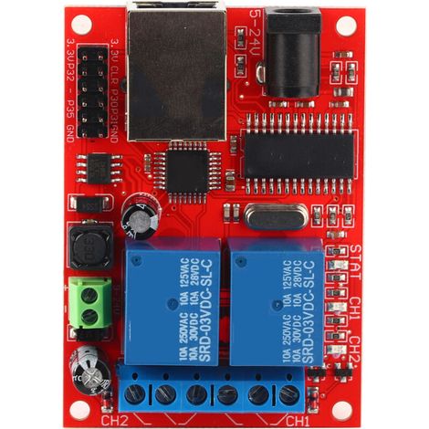 Module de contrôleur LAN Ethernet, commutateur de retard de carte relais à 2 voies de haute qualité DC5V-24V (1/5)