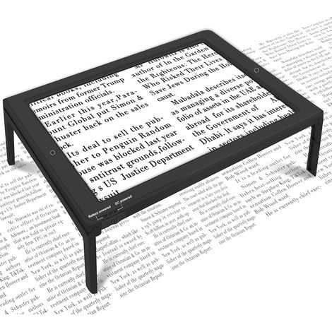 Lupa de lectura 5X, lupa con 50 luces LED y soporte plegable manos libres, lupa iluminada para personas mayores, joyería, trabajo, costura y personas con problemas de visión. (1/5)