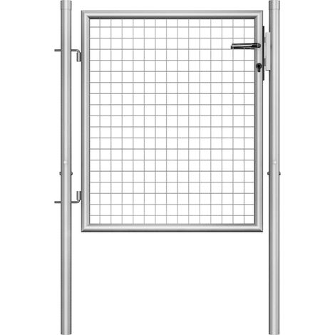Portail de jardin-Portillon de jardin en acier galvanisé 100 x 75 cm argent (1/5)