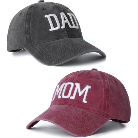 Conjunto de 2 gorras de béisbol ajustables bordadas para mamá y papá, regalo clásico para padres, parejas, regalo clásico para mamá y papá
