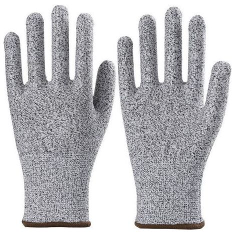 Gants anti-coupures niveau 5, gants de travail enduits de PU, gants de sécurité, taille S, gris clair (1/5)