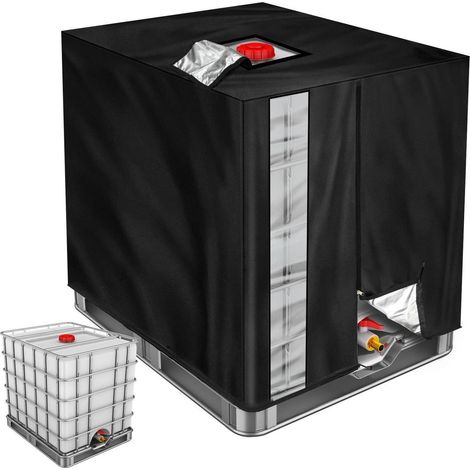 Housse de cuve IBC 1000L, protection anti-UV, imperméable, noire (1/5)