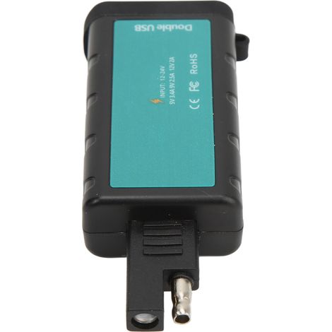 Chargeur moto double USB QC3.0, connecteur SAE, câble de 1,4 m avec connecteur OT, entrée DC 12-24 V, sortie 5 V 3,4 A, 9 V 2,5 A, 12 V 2 A pour voitures, quads et SUV (1/5)
