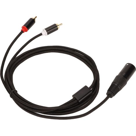 Câble XLR mâle vers 2 RCA HiFi, signal clair et sans perte, répartiteur XLR en Y pour table de mixage, enceinte active et microphone, 1 m / 3,3 pi (1/4)