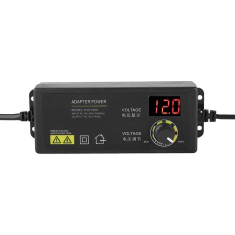Adaptateur d'alimentation réglable, 60W 5A 3-12V Réglable Tension Moteur Contrôle de Vitesse Dimmable Alimentation EU 100-240V Universel Anti-interférence contrôle du à (1/5)