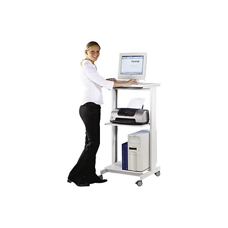 PC-Arbeitstisch H1180xB600xT500mm lichtgrau fahrbar (1/2)