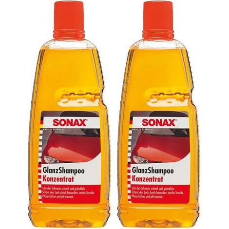 Lot de 2 shampooing - Brillant - Concentré - Carrosserie - Auto - pH neutre - SONAX