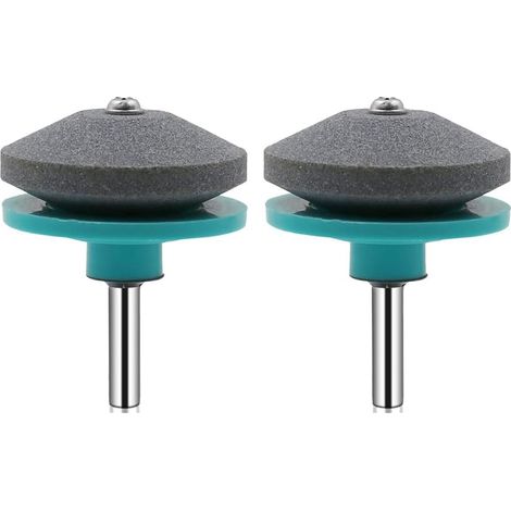 Lot de 2 aiguiseurs de lame de tondeuse à gazon universels pour perceuse électrique et perceuse manuelle Cyan (1/5)