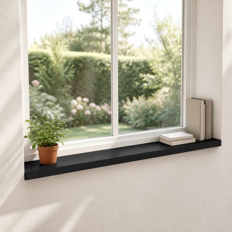 vidaXL Appuis de fenêtre 2 pc Noir 140 x 20 x 2 cm (1/5)