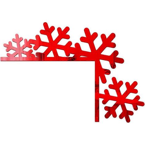 Lot de 4 autocollants décoratifs 3D flocons de neige pour interrupteur, à poser sur une porte ou un mur. Amovibles. (1/4)