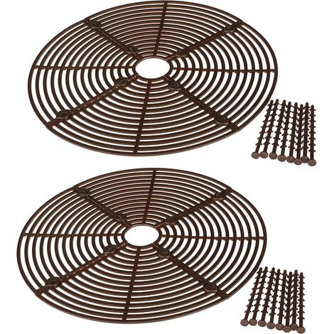 Juego de 2 rejillas protectoras para macetas - Repelente de gatos - Seguridad para bebés - Protege a niños y mascotas - 30 cm - Marrón